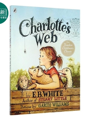 英文英语原版Charlotte's web夏洛的网 夏洛特的网 全彩大开本英版 680L 经典儿童文学英语小说 纽伯瑞奖字体大 又日新