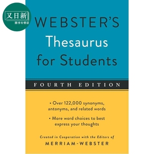 Students 韦氏学生同义词词典 Thesaurus 预售 Fourth 韦氏词典Merriam Webster 英文原版 第4版 又日新 Edition for