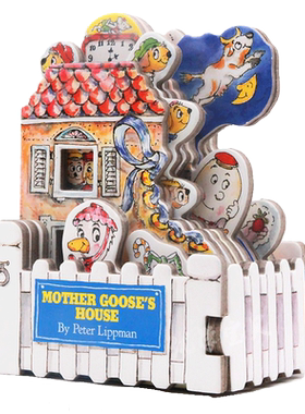 英文原版Mini House 鹅妈妈 Mother Goose's House 迷你屋系列 鹅妈妈的家 造型书 卡板书 纸板玩具书