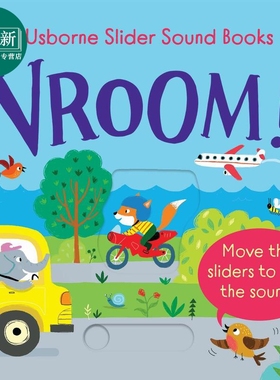 滑动发声书 交通工具 Vroom 英文原版 幼儿纸板书 交通工具图画书 低幼童书 尤斯伯恩纸板书 精品绘本 进口图书 又日新