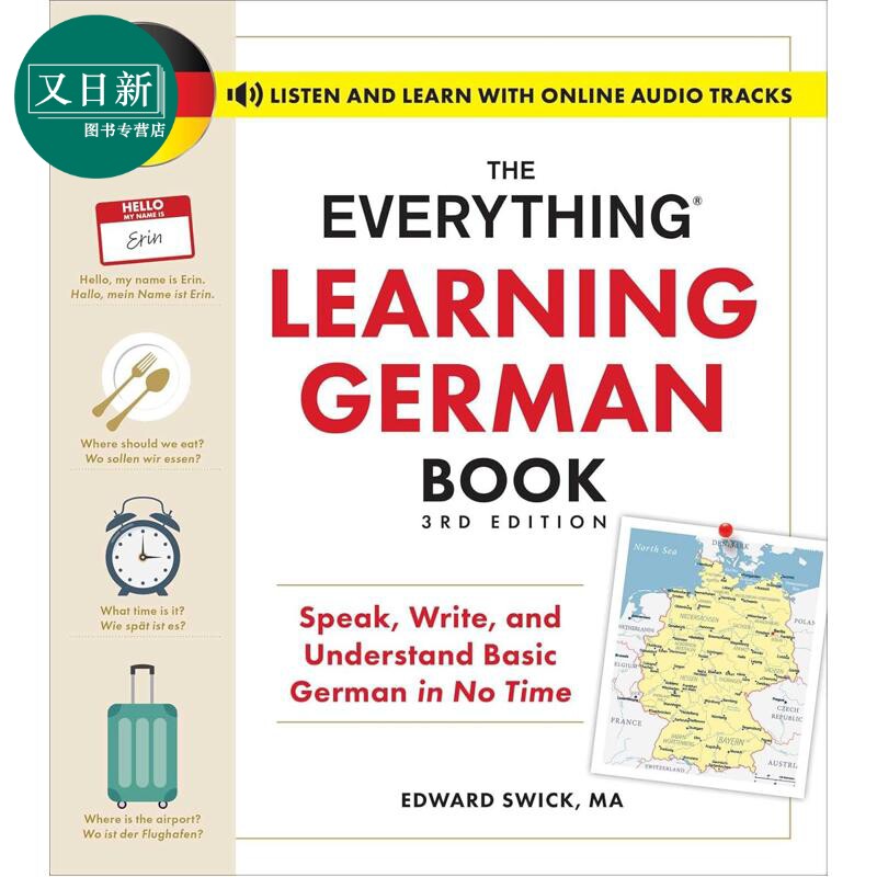 预售 德语全攻略第三版 快速掌握德语基础口语 写作与理解 The Everything Learning German Book 3rd Edition 又日新