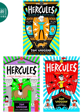 赫拉克勒斯 3册 英文原版 Hercules 英雄日记 英雄之旅 英雄和狗熊 插图丰富的幽默小说故事 进口青少年读物 又日新