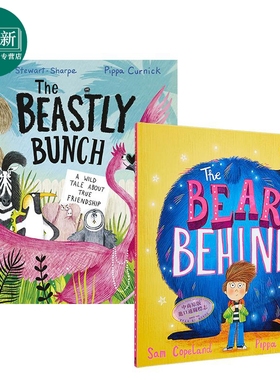 Pippa Curnick 动物故事儿童绘本2册套装 背后的熊The Bear Behind 族群The Beastly Bunch 英文原版进口图画书 又日新