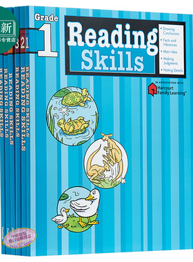 Harcourt Family Learning Reading Skills 哈考特阅读技巧 小学1-6年级教辅 阅读理解完形填空 英文原版进口图书