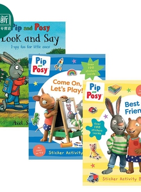 预售 Pip and Posy 波西和皮普系列儿童游戏互动绘本3册套装 贴纸活动书 Look and Say 找找书 Nosy Crow英文原版3-5岁 又日新