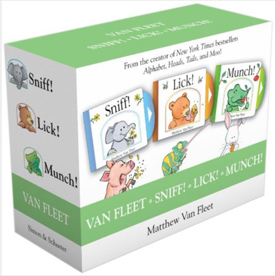 预售 厚纸板触摸操作书3册 感官操作书盒装 启蒙大师Matthew Van Fleet 低幼亲子互动益智游戏书 英语认知启蒙 纸板书 英文原版 3-