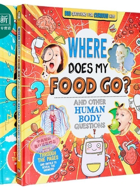 好奇孩子们的有趣科普2册 Fascinating Facts for Curious Kids 我的食物去哪里为什么天空是蓝色 英文原版纸板书 又日新