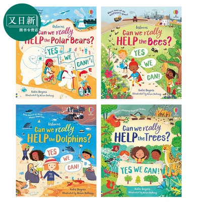 英文原版 帮助大自然动植物系列儿童绘本4册合集 Usborne Can we really help the Polar Bears trees dolphins bees 又日新