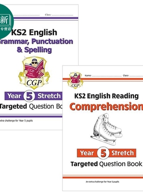 英国CGP原版 KS2 English Year 5 Stretch 小学5年级 英语 延伸挑战学习套装2册 语法 标点拼写 阅读理解 含答案