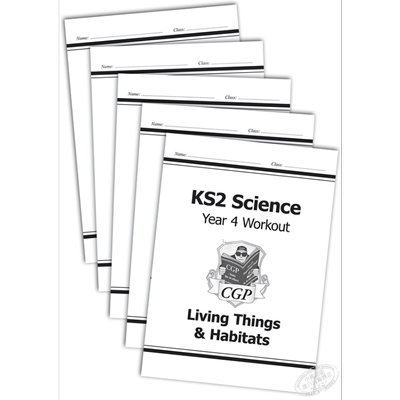 英国CGP教材 KS2 Science Year 4 Workout 科学小学四年级锻炼包套装5册 生物+食物链+物质形态+声音+电能 6-7岁