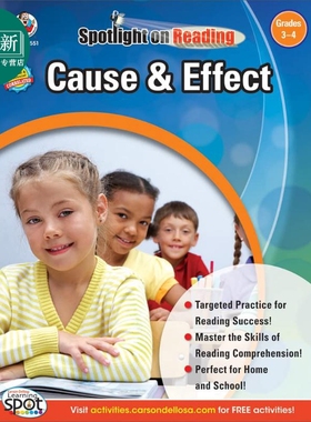 阅读技能训练系列 因果关系 3-4年级Spotlight on Reading Cause & Effect Grades 3 - 4英文原版 Carson Dellosa 又日新