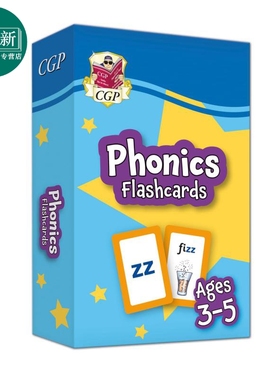 预售 英国CGP原版教辅 New Phonics Flashcards for Ages 3-5: perfect for home learning3-5岁新Phonics抽认卡 又日新