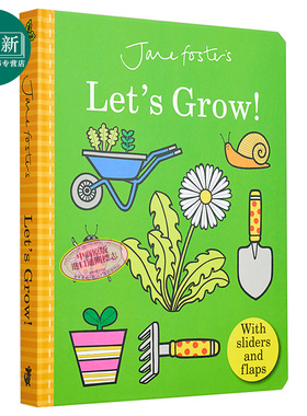 植物自然绘本 Jane Foster Let‘’s Grow 一起来种植 低幼儿童启蒙推拉操作书 美育启蒙儿童绘本 故事图画书英文原版 又日新