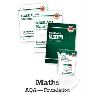 英国CGP教材 GCSE/IGCSE AQA Maths Foundation 数学基础课程AQA复习备考教辅4册 含答案+电子版 14-15岁