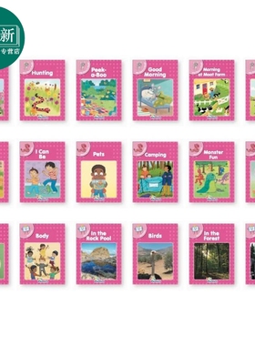 预售 快乐自然拼读读物粉色等级18本套装 1级 Jolly Phonics Pink Readers Complete Set 18 Books Precursive Letters 又日新