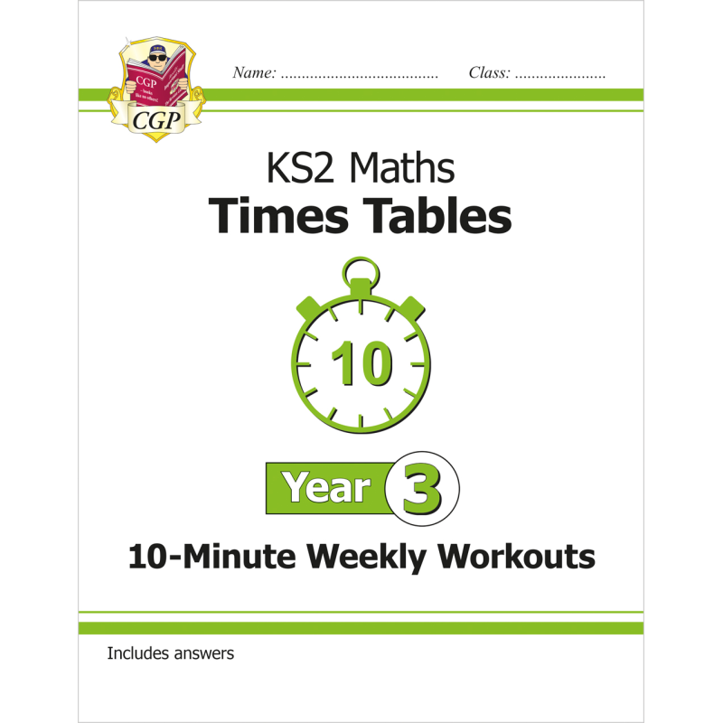 预售 英国CGP KS2 Maths: Times Tables 10-Minute Weekly Workouts - Year 3 又日新