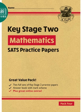 新KS2 Maths SATS实践论文套装4 New KS2 Maths SATS Practice Papers Pack 4 with free Online Extras 英文原版 又日新