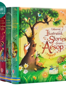 预售 英文原版尤斯伯恩Usborne经典童话故事4册 精装全彩插图 格林童话Grimms FairyTales 安徒生童话  伊索寓 又日新