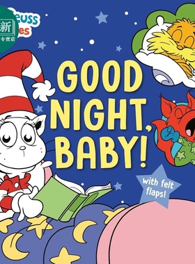 预售 苏斯博士宝贝 晚安 宝贝 Good Night Baby With Dr. Seuss Babies 英文原版 亲子纸板书绘本 翻翻书 进口低幼童书 又日新