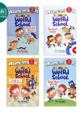 疯狂学校4册 I Can Read My weird school 送音频 470~520L 英文原版分级阅读读物 校园故事桥梁书 幽默笑话 又日新