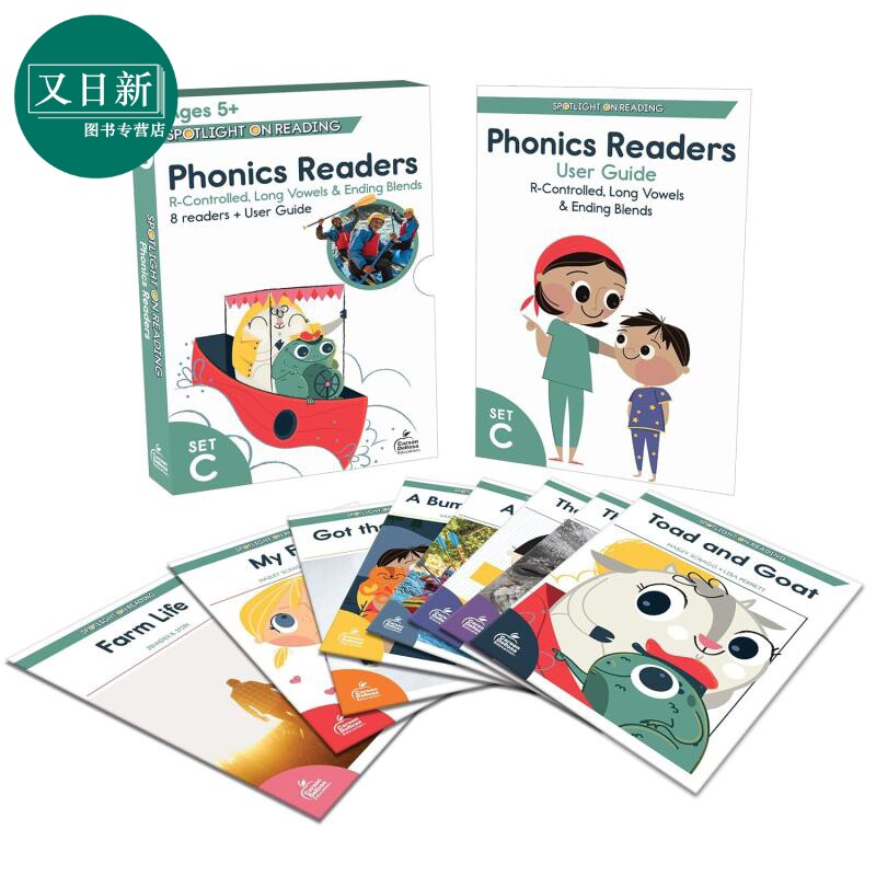 美国聚焦阅读 自然拼读解码读物套装C 英文原版Carson Dellosa Spotlight on Reading Phonics Readers Set C 又日新