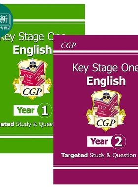 英国CGP原版 KS1 English Targeted Study Question Book 小学英语针对性学习问题书2册套装 1 2年级 含答案
