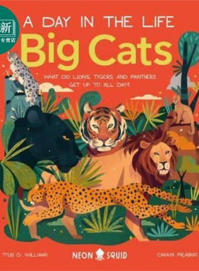 A Day in the Life Big Cats 一天的小生活大猫 英文原版儿童绘本 动物故事 Prabhat 又日新