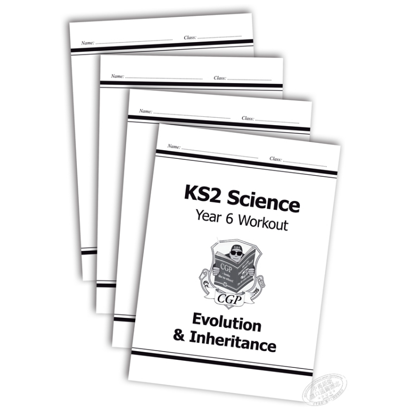 预售 英国CGP教材 KS2 Science Year 6 Workout 科学小学6年级锻炼包套装4册 生命循环+进化和继承+光能+电路和生物 10-11岁