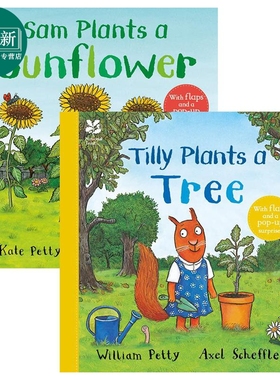Axel Scheffler 自然儿童绘本2册套装 Tilly Sam Plants Tree Sunflower 山姆 蒂莉 英文原版 园艺种植图画书 植物 又日新