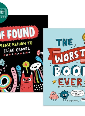 Elise Gravel 英文漫画新书2册套装 伊利斯格拉维的手账笔记 If Found Please Return 很不好的书Worst Book Ever 又日新