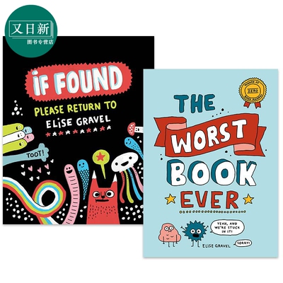 Elise Gravel 英文漫画新书2册套装 伊利斯格拉维的手账笔记 If Found Please Return 很不好的书Worst Book Ever 又日新