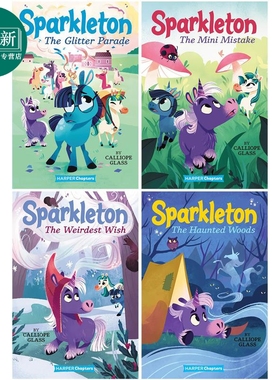 彩色章节书 独角兽的故事 4册 Sparkleton #2-5 英文原版 儿童绘本故事书 彩色插图 进口童书 Calliope Glass 又日新