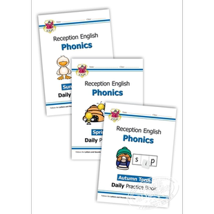 英国CGP教材 New Phonics Daily Practice Book Reception 每日英语自然拼读练习套装 学前班 趣味英语拼读 3-4岁