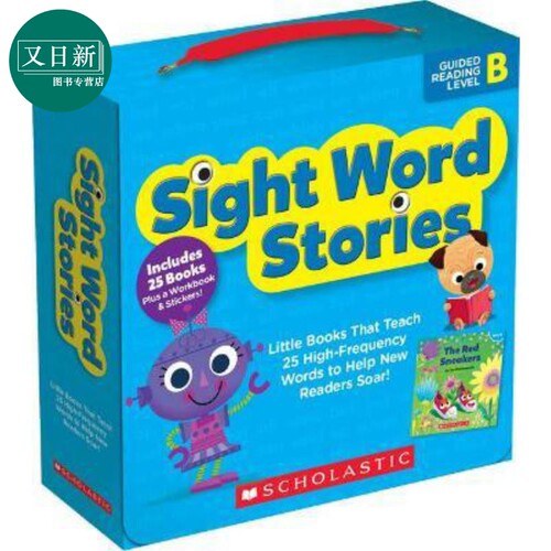 学乐关键词阅读包B级 Sight Word Stories Level B (With Storyplus) 英文原版 儿童自然拼读学习套装 适合初学者 又日新