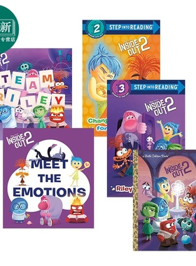 迪士尼头脑特工队2系列共5册 Disney Inside Out 2 英文原版进口 儿童绘本故事 卡通动画图画书 感受情绪读物 又日新
