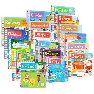 【100元任选5本】Busy books系列 英文原版绘本推拉纸板书 儿童早教益智英语图画故事书 儿童玩具书 1-6岁 进口原版童书