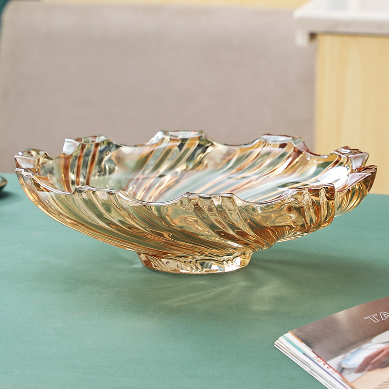 轻奢风玻璃水果盘客厅家用茶几