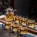 办公室茶盘家用耐热泡茶壶公道杯功夫茶杯 高档观山玻璃茶具套装