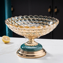 高颜值果盘家用客厅茶几零食糖果盘轻奢高档玻璃水果盘装 饰摆件