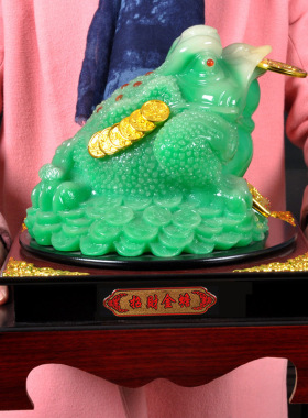 大号转动招财金蟾摆件工艺礼品开业乔迁商务礼品办公桌办公室摆件