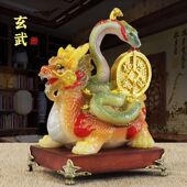 四大神兽玄武摆件玉石龙龟生肖蛇长辈生日贺寿礼物客厅玄关装 饰品