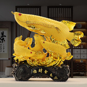 招财金龙鱼摆件金鱼元 饰品乔迁新居公司开业礼 宝客厅办公室酒柜装