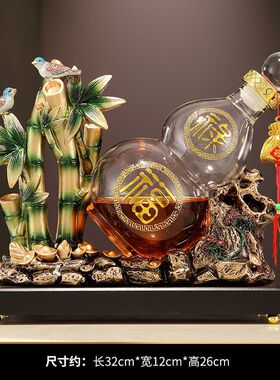 节节高升竹子红酒架子酒柜装饰品摆件客厅电视柜家居工艺品送朋友