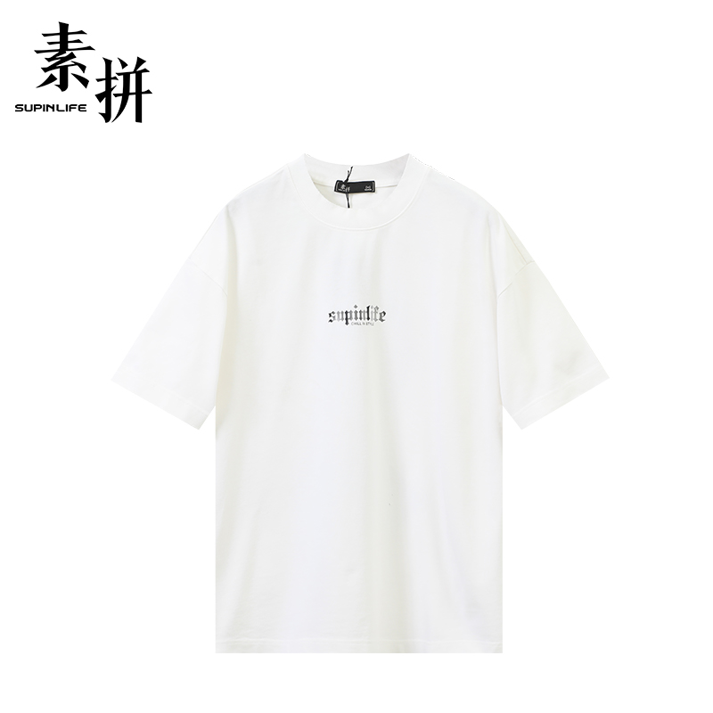 素拼男装夏季圆领字母纯棉简约T恤SPADT523025AM-SPADT523025BM