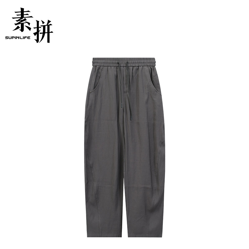 素拼男装夏季薄款舒适潮牌简约百搭休闲裤长裤直筒裤青年百搭潮流