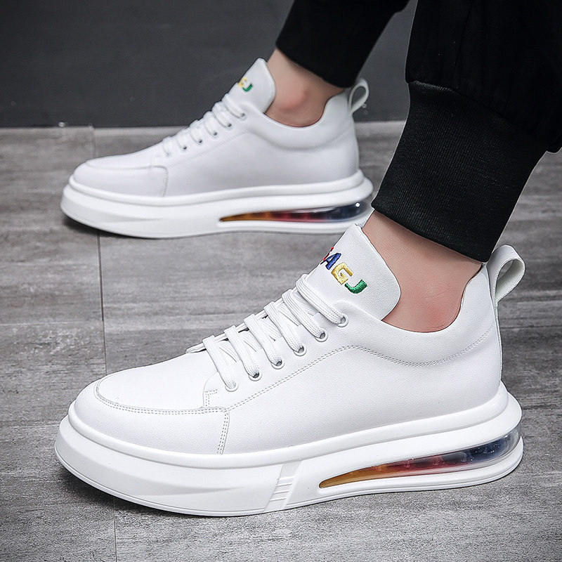 小白鞋男基础款厚底内增高休闲白色板鞋气垫时尚百搭潮流透气男鞋