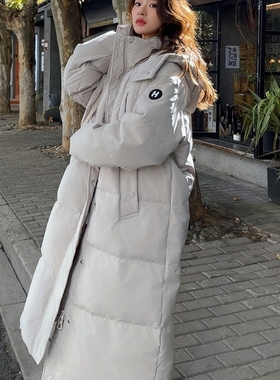 Next Alice加厚羽绒服女2025冬季新款高级感90白鸭绒长款过膝外套