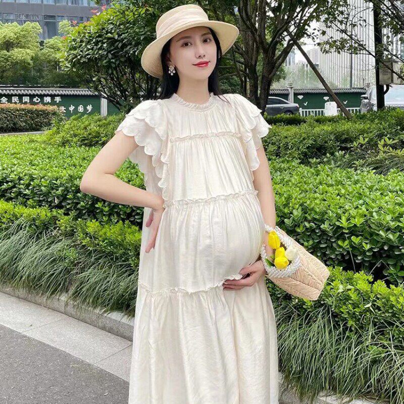 米兰风mdcw孕妇装夏季2026新款气质高级感连衣裙中长款宽松裙子女