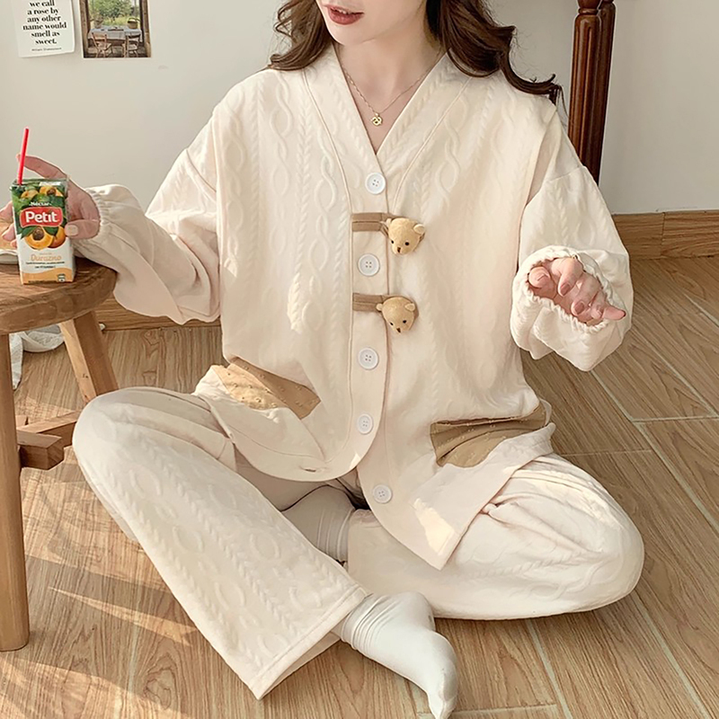 法国Uamtor空气棉月子服秋冬季产后纯棉哺乳睡衣孕妇怀孕期家居服