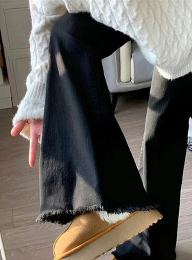 Next Adela孕妇裤子2026春季新款牛仔微喇叭裤黑色显瘦孕期裤子